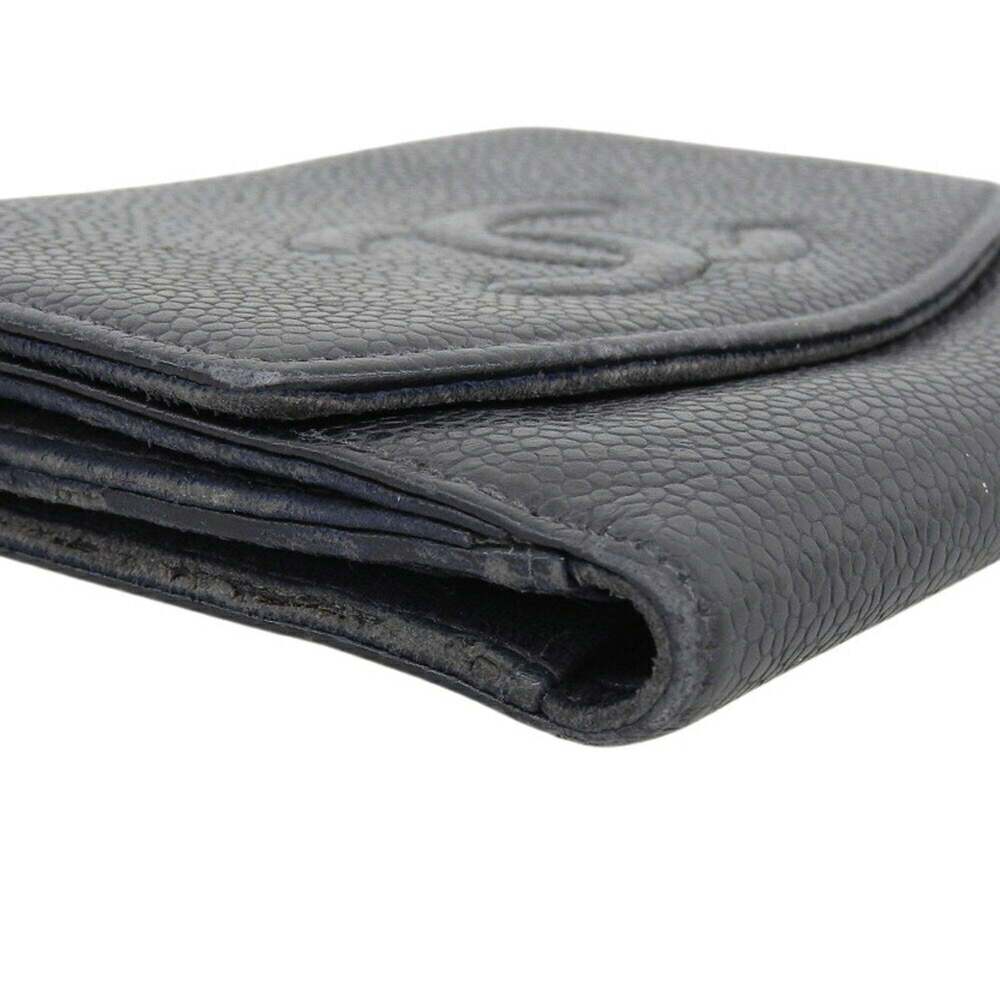 CHANEL Black Caviar Leather Logo Wallet - Picture 4 of 9